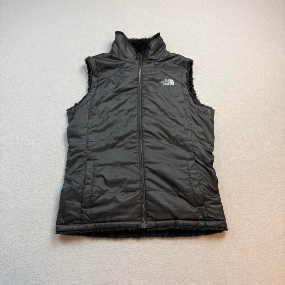 The North Face Black Reversible Vest Puffer Fleece Jacket